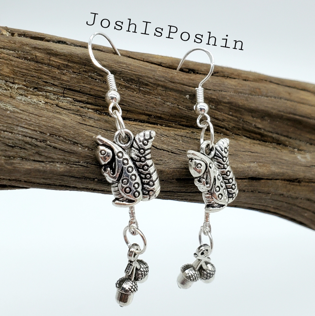 Silver 925 Handmade Squirrel Earrings